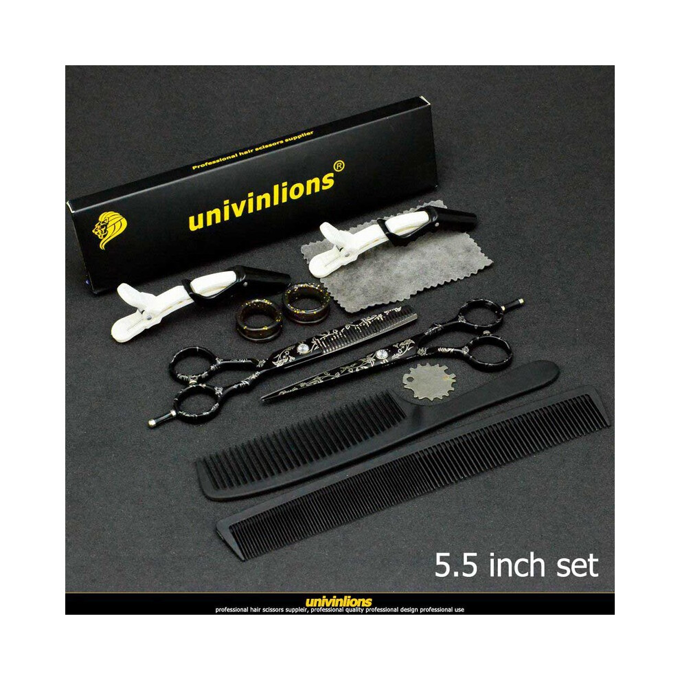 (5.5 Inch Set)univinlions 5.5" 6" Professional Salon Scissors Barber Scissors Japanese Hairdressing