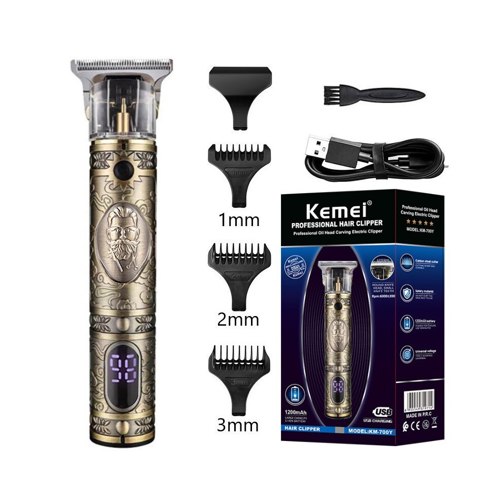 (With Box) Kemei-700B Electric Pro Li Clippers Barber 0mm Hair Clipper Professional Hair Cutting