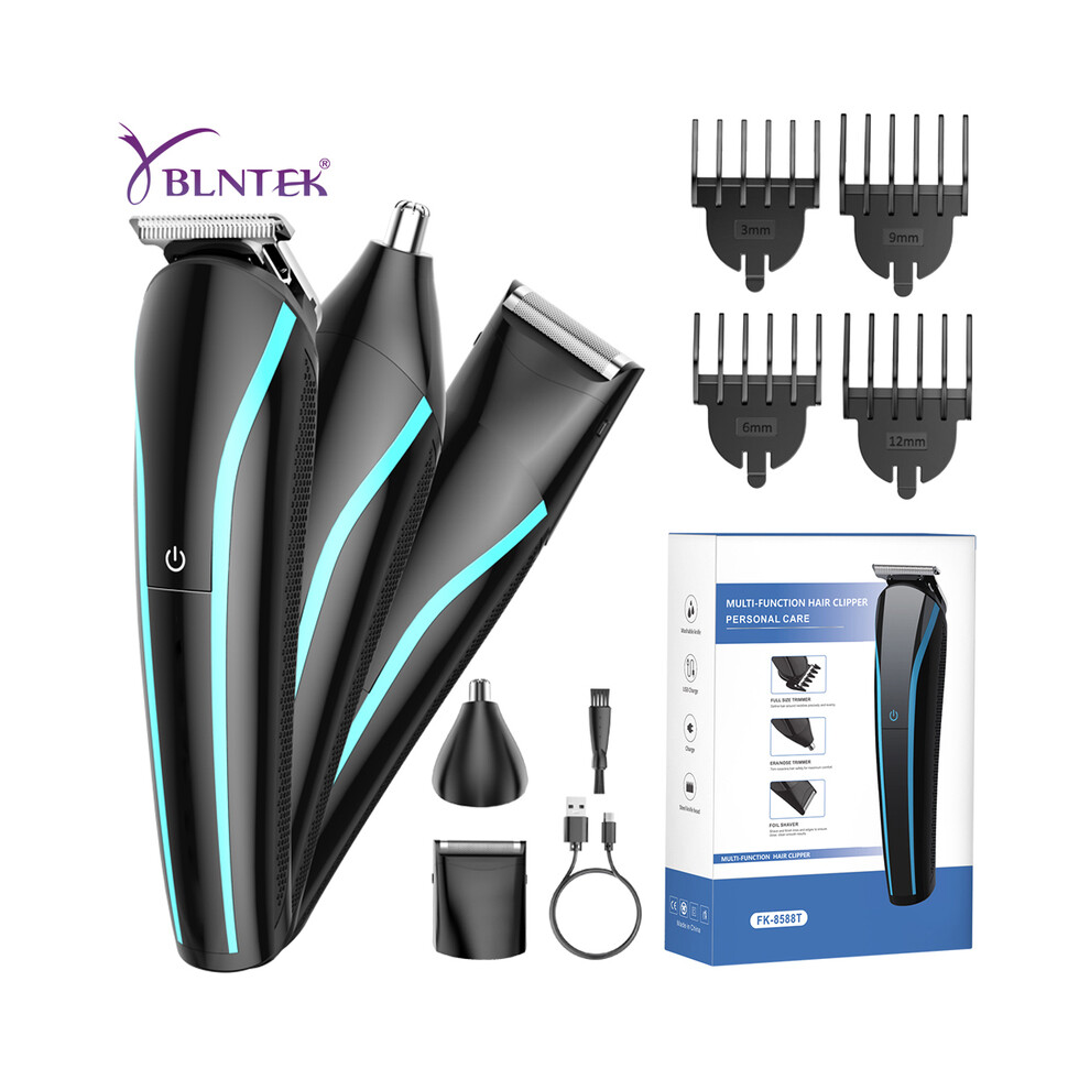 (3 In 1 8588T)3 in 1 Hair Clipper for Men Cordless Electric Beard Trimmer Nose and Ear Trimmer