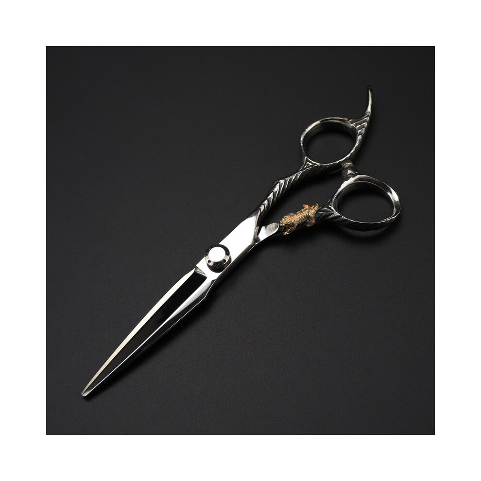 Golden (Cutting Scissors) Professional Jp 440C Steel 6'' Upscale Tiger Hair Scissors Cutting Barber