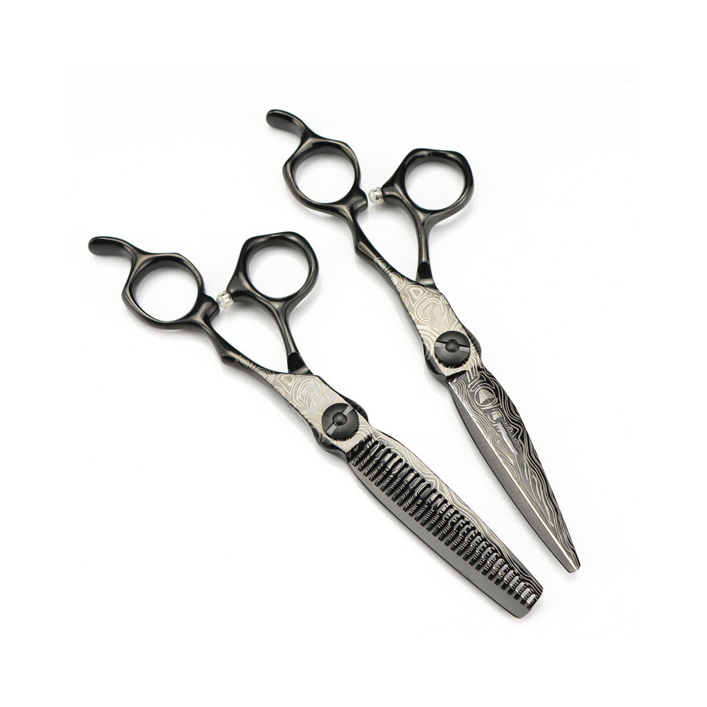 Black (Series) Professional 6 Inch Upscale Damascus Hair Scissors Cutting Barber Tools Hair Cutting
