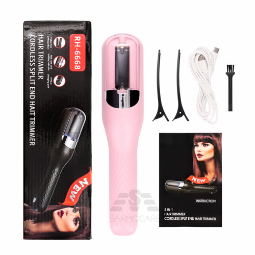 (Red) Split End Trimmer 3 Automatic split end remover for damaged hair 1