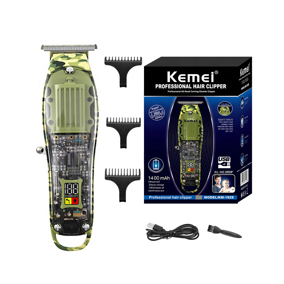 (1928 - With Box)Professional Hair Clipper Adjustable Hair Clipper For Men Cordless And Cordless