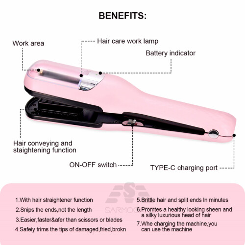 (Rot) Split End Trimmer 3 Automatischer Splissentferner für geschädigtes Haar 2
