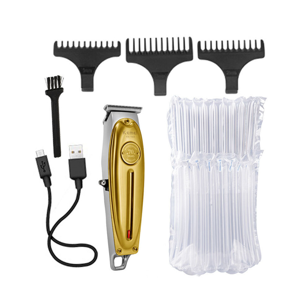 Gold (Bubble Bag) Original Full Metal Professional Hair Clipper For Men Lithium Beard Trimmer