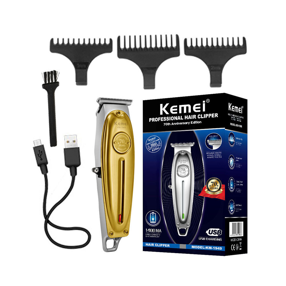 Gold (Original Box) Original Full Metal Professional Hair Clipper For Men Lithium Beard Trimmer