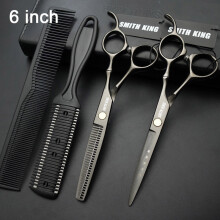 (6 Inch Gray)Professional Hairdressing Scissors, 6"/7" Cutting Scissors+Thinning Scissors Barber Scissors+Sets+Comb+Thinning