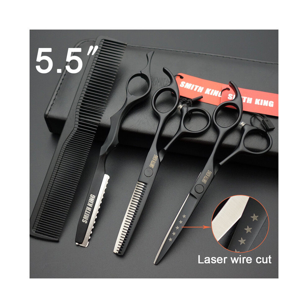 (shaver set)Professional hairdressing scissors, 5.5" & 6" & 7" laser wire Cutting scissors+Slitting