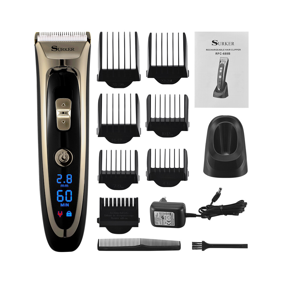 (Golden No Box)Professional Barber Electric Hair Clipper LED Display Men's Clipper ium