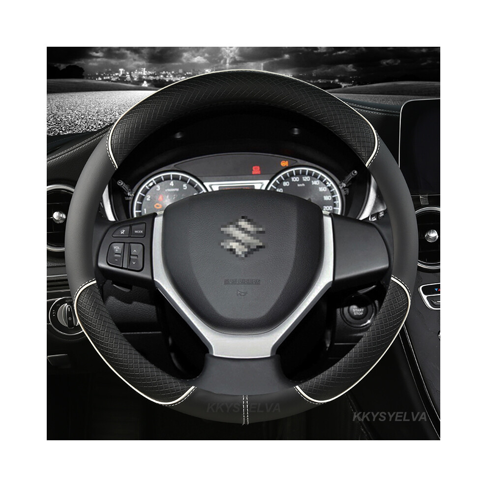 (White)Car Steering Wheel Cover 38Cm 15" Suzuki Alivio/Ciaz Baleno Celerio Jimny Sx4 S-Cross Grand White 9319708130560