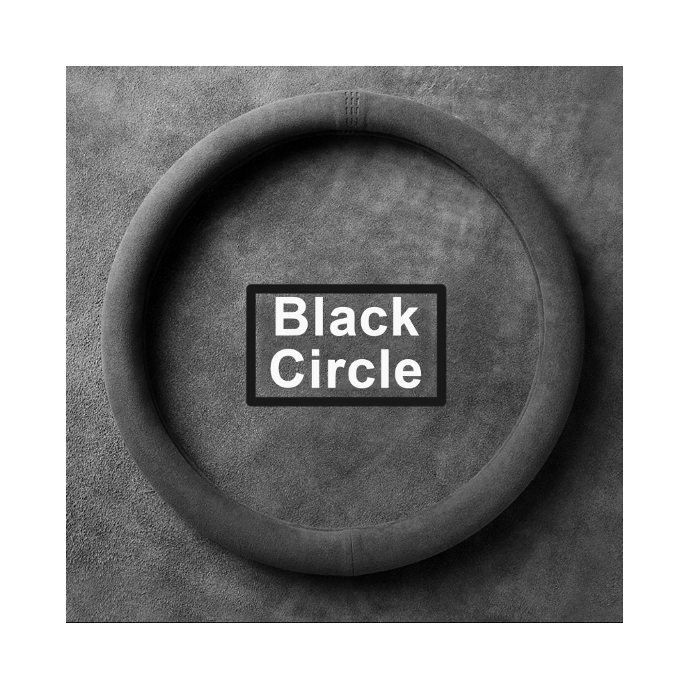 ( Circle)Suede Cover For All Seasons Steering Wheel Cover Ultra-Thin Non-Slip Black 9319708131369