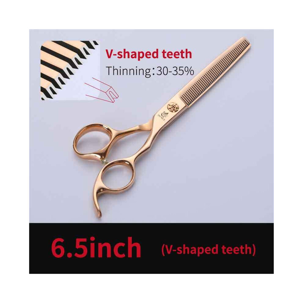 (6.5 Inch V-Shaped) Fenice 6.5/7.0 Inch Professional Pet Dog Grooming Scissors Dog Thinning Scissors