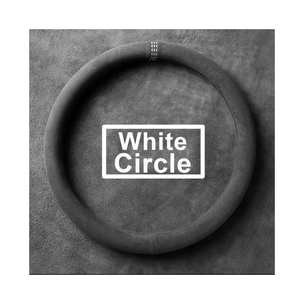 ( Circle)Suede Cover For All Seasons Steering Wheel Cover Ultra-Thin Non-Slip White 9319708131406