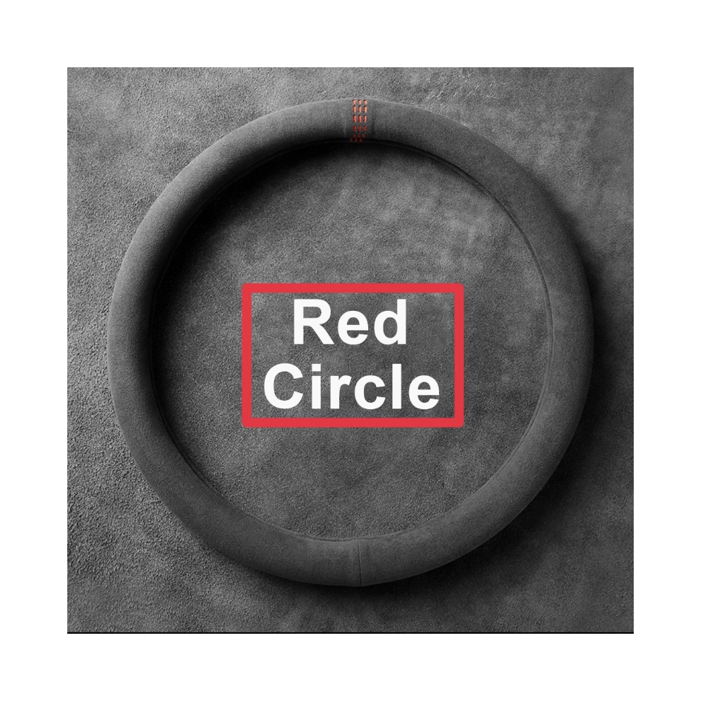 ( Circle)Suede Leather Cover For All Seasons Steering Wheel Cover Ultra-Thin Non-Slip Red 9319708131383