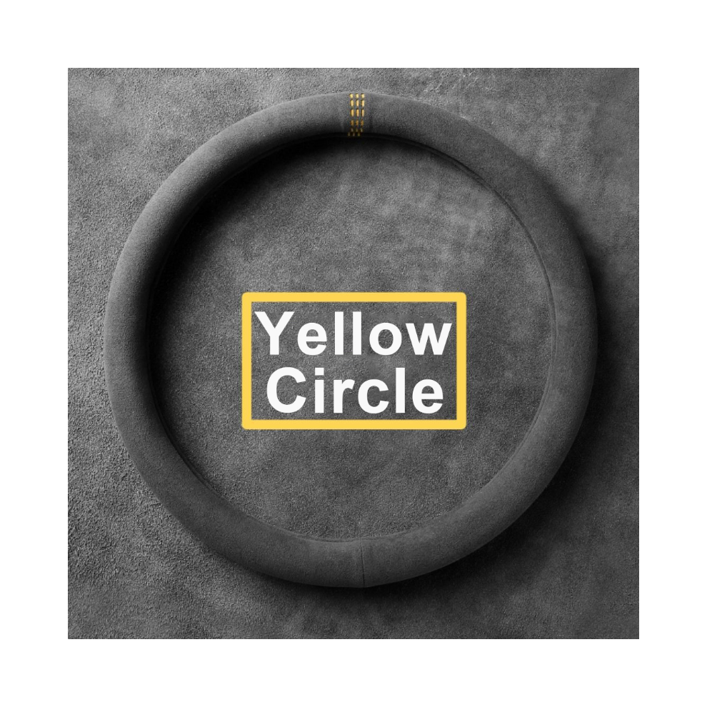 ( Circle)Suede Leather Cover For All Seasons Steering Wheel Cover Ultra-Thin Non-Slip Yellow 9319708131420