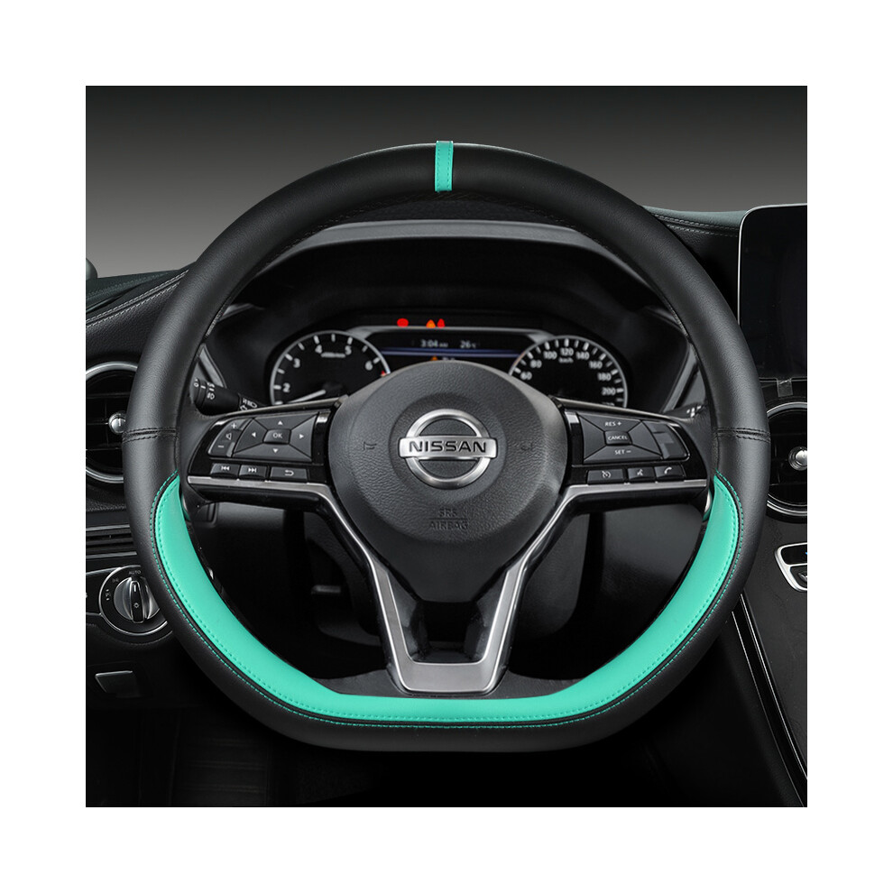 (Green) Car Steering Wheel Cover Nissan X-Trail Qashqai March Serena Micra Kicks 2017-2019 Altima Teana Green 9319708132984