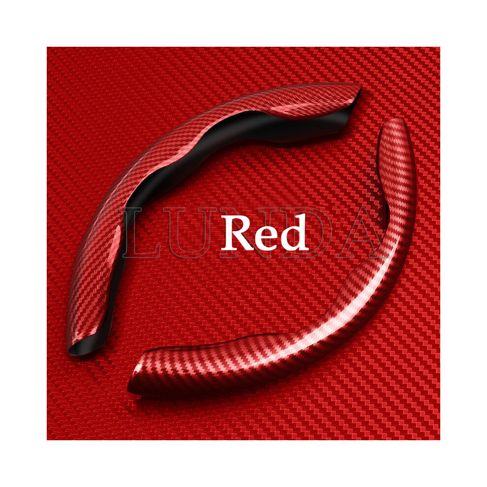 (Red) 1Pair Car Steering Wheel Cover 38Cm Carbon Fiber Steering Wheel Booster For Mazda 2 3 5 Red 9319708133721