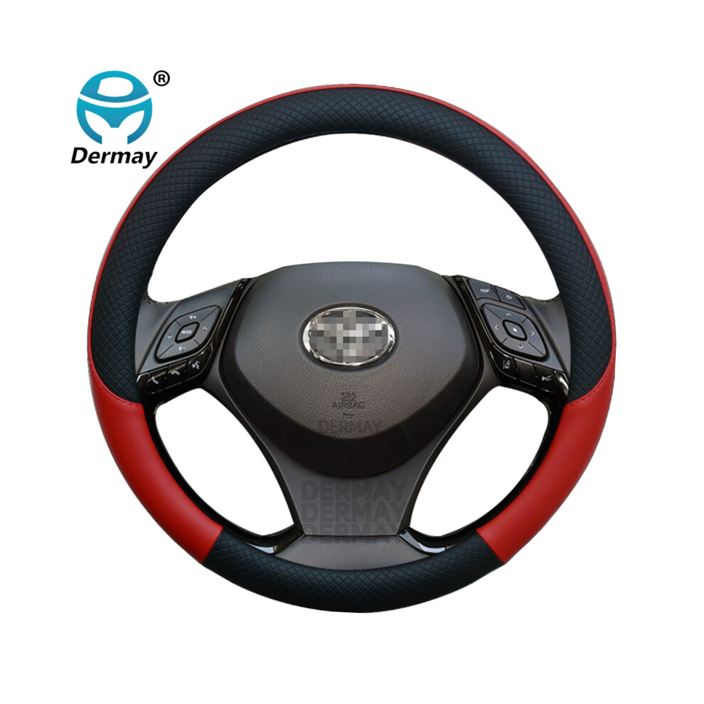 (Red)Leather Sports Car Steering Wheel Cover For Toyota Chr C-Hr Car Accessories Red 9319708134537
