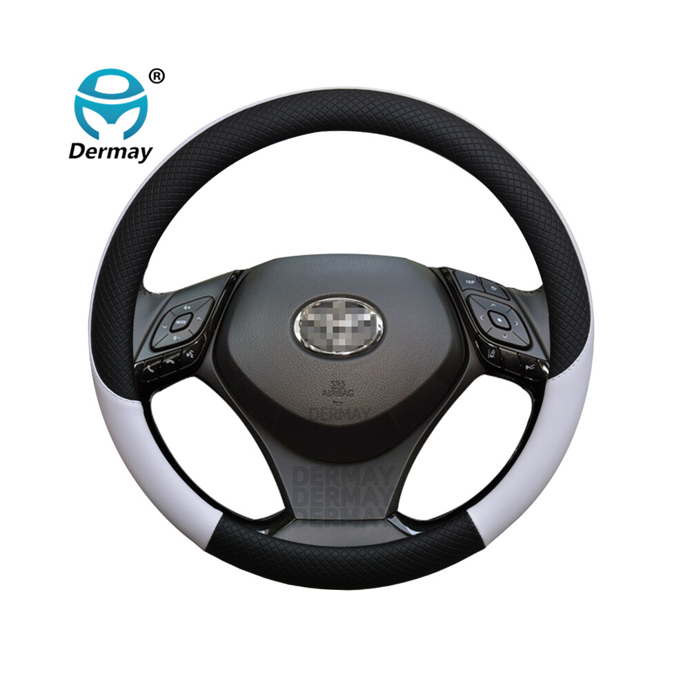 (White)Leather Sports Car Steering Wheel Cover For Toyota Chr C-Hr Car Accessories White 9319708134544