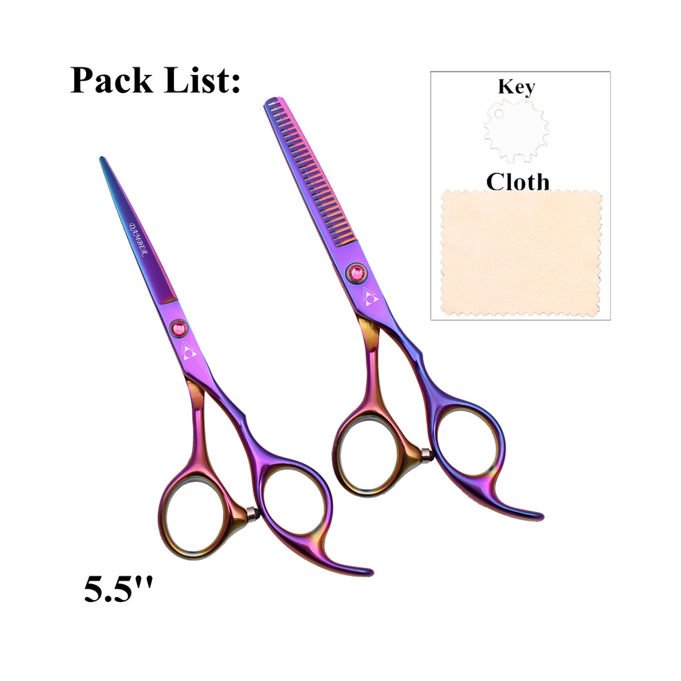 (888 Cai Dui 5.5)Hair Scissors 5.5 6.0 Professional Hairdressing Scissors Thinning Barber Scissor Set