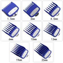 (Blu) Guida per pettine limitatore per tagliacapelli, misura di ricambio per barbiere: 1,5/3/4,5/6/10/13/19/25/mm