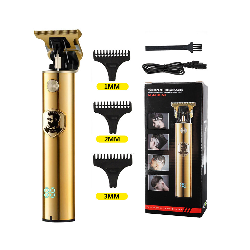 Gold (Gold) New T9 0Mm Electric Hair Clipper Beard Trimmer Usb Rechargeable Professional Hair Clipper For