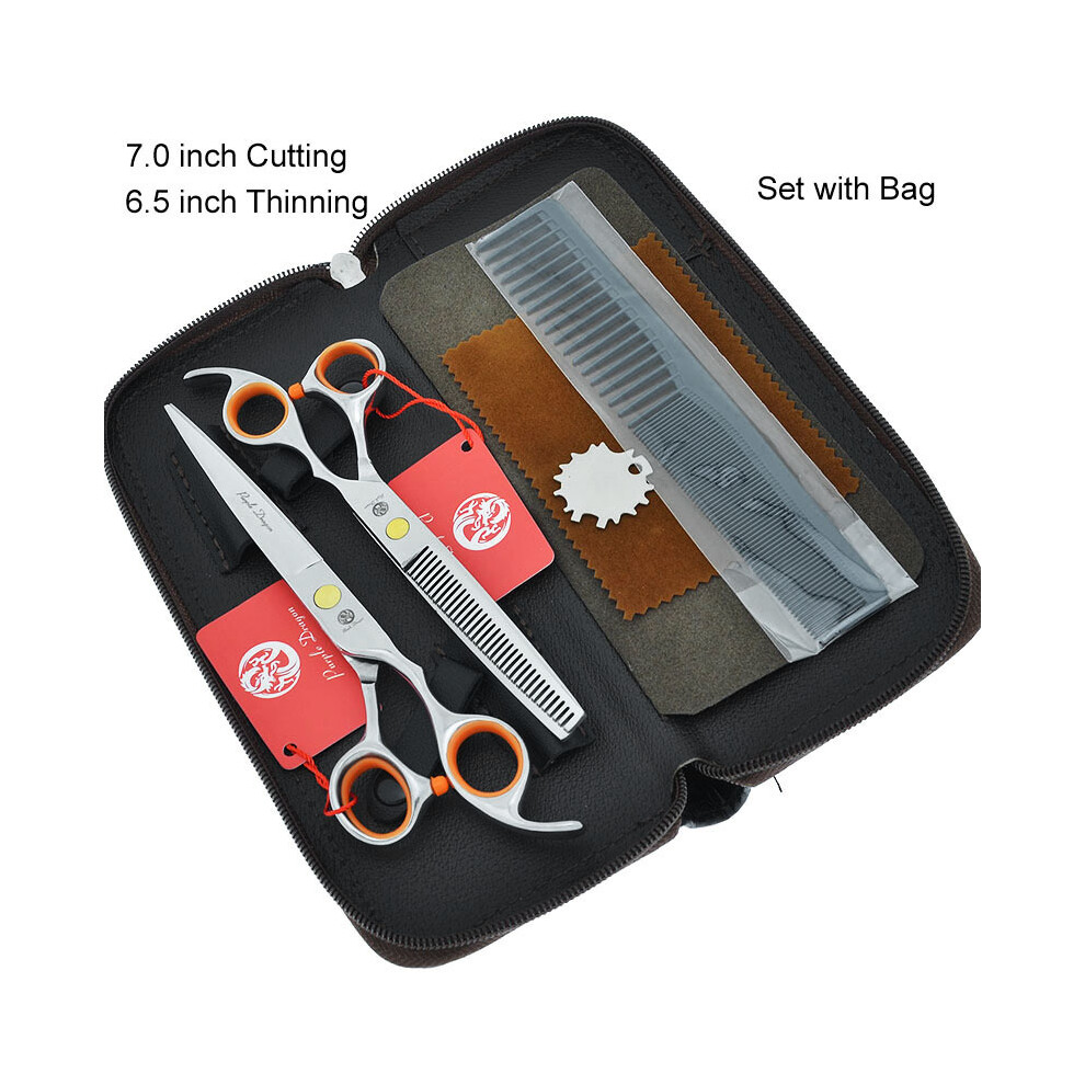 (A0129B-01-70)7.0" Large Hair Scissors Japan 440C Professional Hairdresser Cutting Scissors Barber Thinning