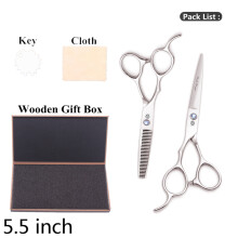 (8000 Lan-D 5.5H)Left Hand Barber Scissors 5.5" 6" 7" Purple Dragon Stainless 8000# Hair Cutting Scissors