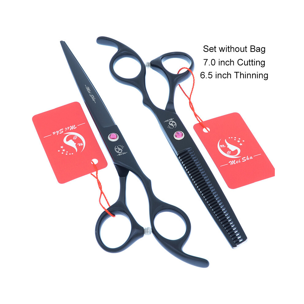 Black (A0136a-02-70)Meisha 7.0" Professional Big Hairdressing Cutting Scissors 6.5" Barber Thinning