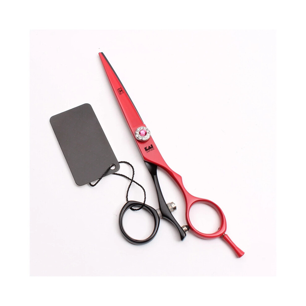 (Red Flat Cut)Professional Hairdressing Scissors 6.0 Inch Japan 440C Original Barber Scissors