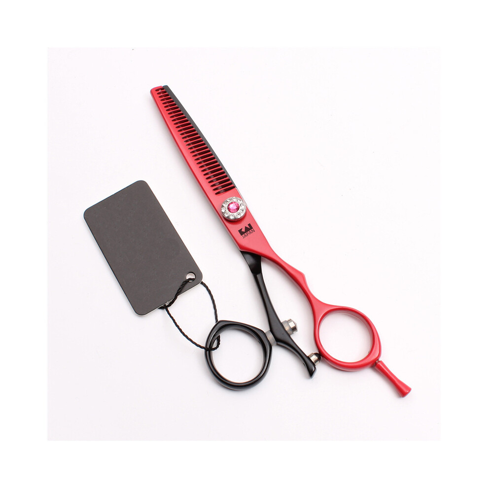Red ( Tooth)Professional Hairdressing Scissors 6.0 Inch Japan 440C Original Barber Scissors Salon