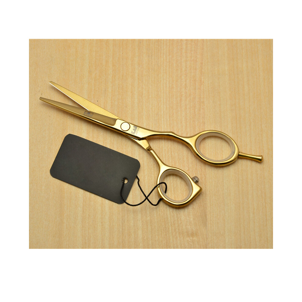 (golden flat cut)Professional Hairdressing Scissors 6.0 inch Japan 440C Original Barber Scissors
