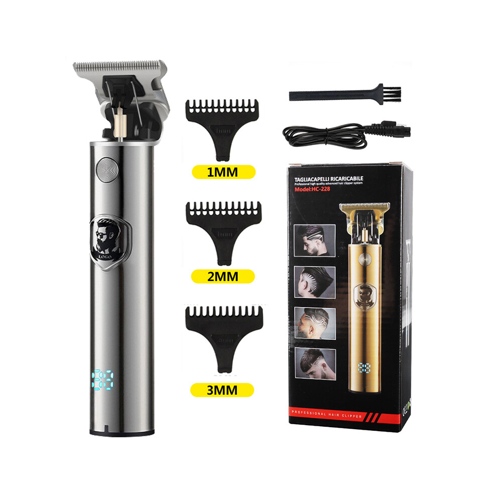 Silver (Silver) New T9 0Mm Electric Hair Clipper Beard Trimmer Usb Rechargeable Professional Hair Clipper For