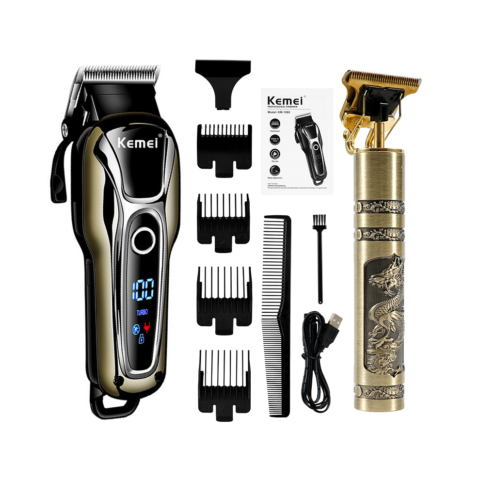 (Set of 4)Professional Barber Hair Clipper Rechargeable Electric Shaver Finishing Trimmer