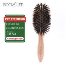 (petite taille) BOOMLISFE Brosse à cheveux en poils de sanglier Peignes à cheveux pour femmes Brosse