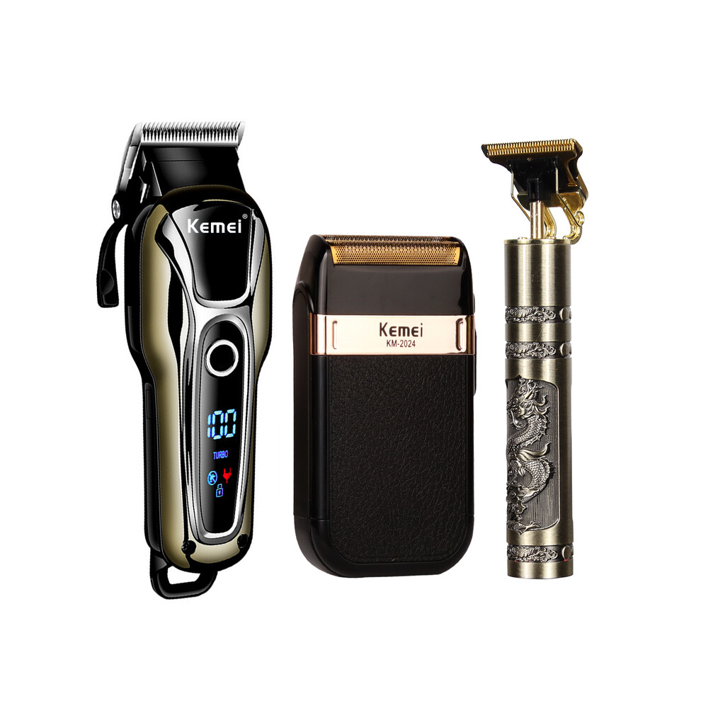 (Set of 2)Professional Barber Hair Clipper Rechargeable Electric Shaver Finishing Trimmer