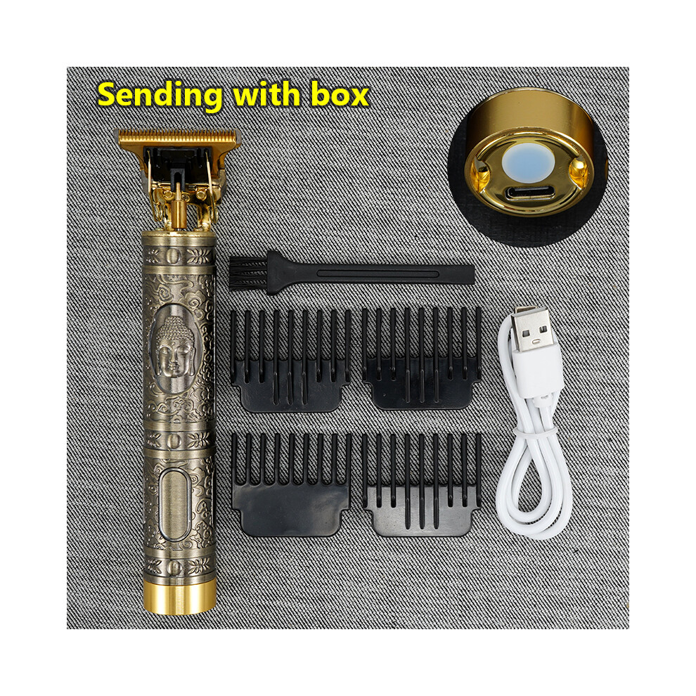 (GodenBuddha-USB-Box) Vintage T9 electric hair clipper hair clipper intended for professional use