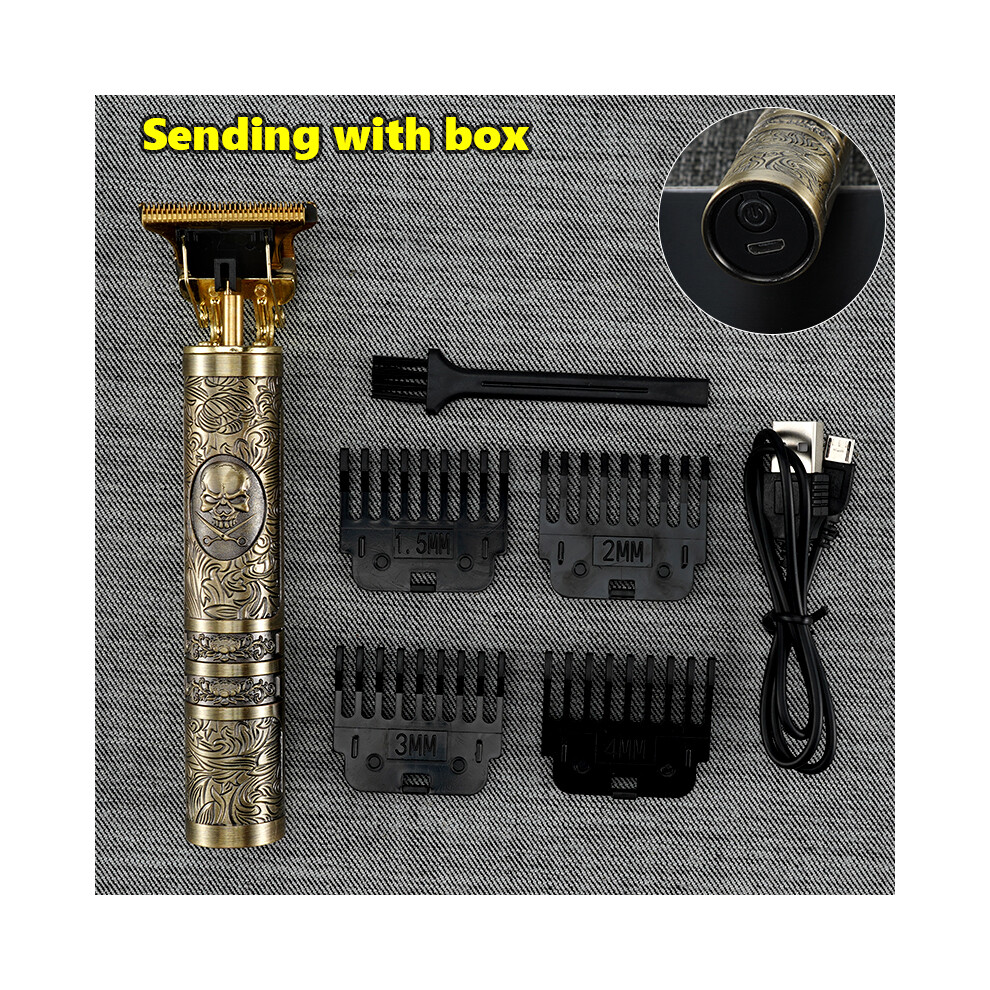 (Skull-Box)Vintage T9 electric hair clipper professional hair clipper for men