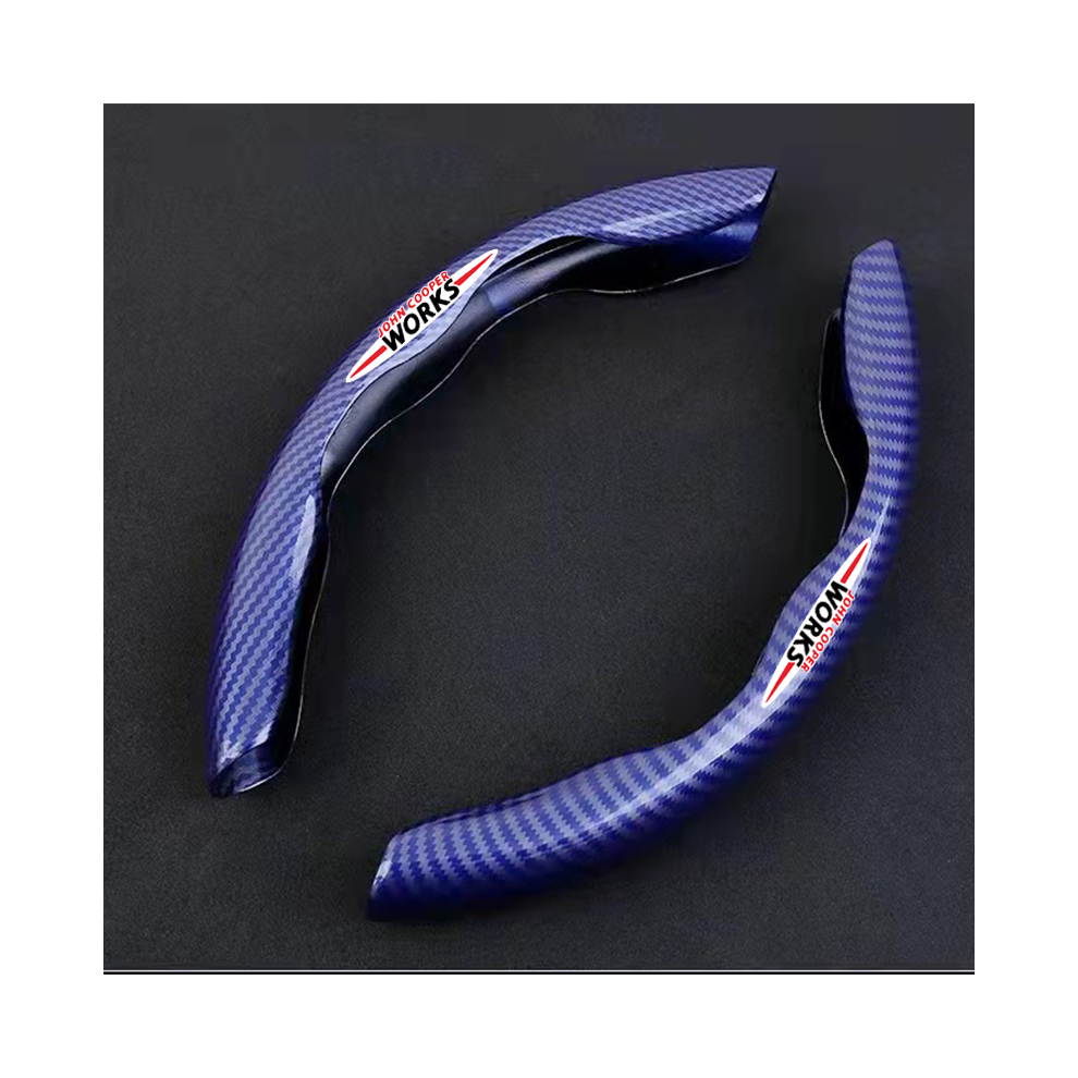 (-2)Car Steering Wheel Cover Suede Leather Mini Coopers F54 F55 F56 F57 F60 R55 R60 R61 Jcw Blue/Black 9319708136371