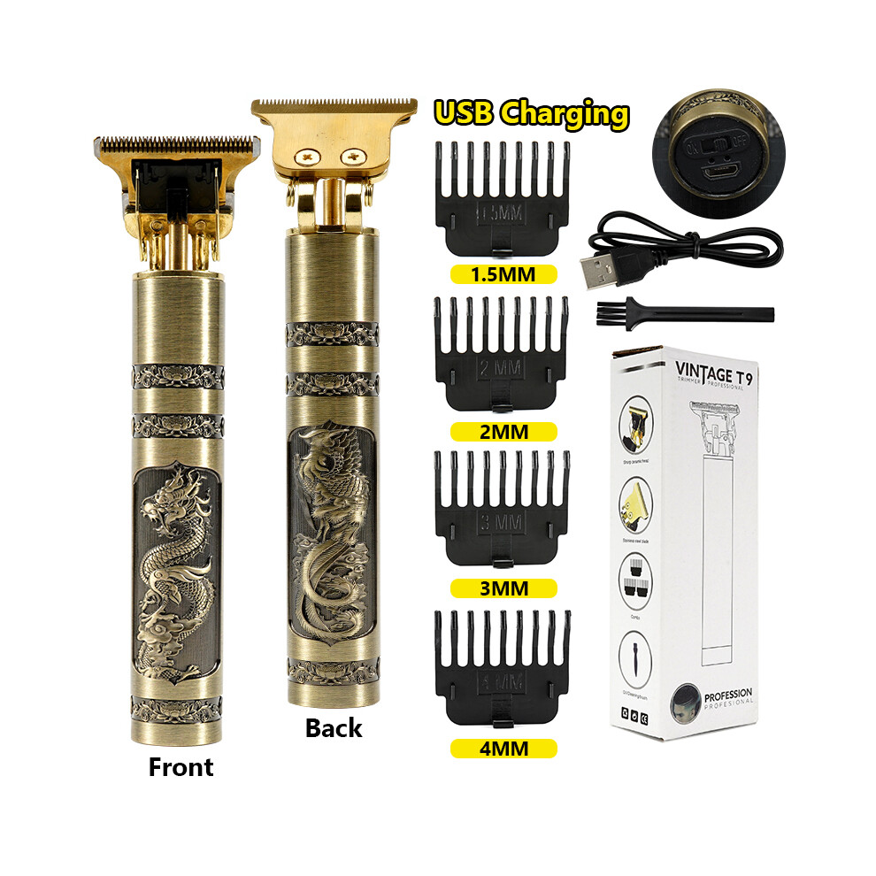(Dragon-USB-Box)LCD Hair Clippers Professional Hair Clipper Beard Trimmer for Men Barber Electric Shaver