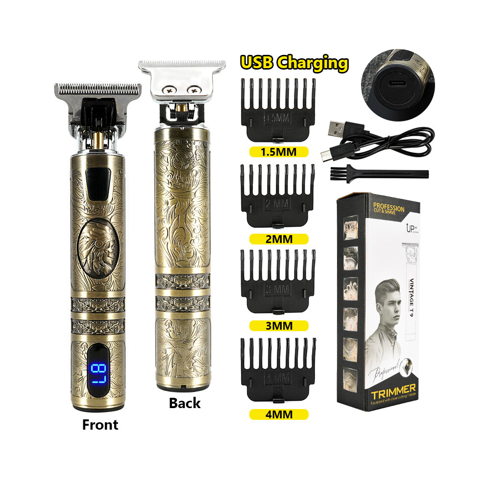(LCD-Indian-USB-Box)LCD Hair Clippers Professional Hair Clipper Beard Trimmer for Men Barber Shop