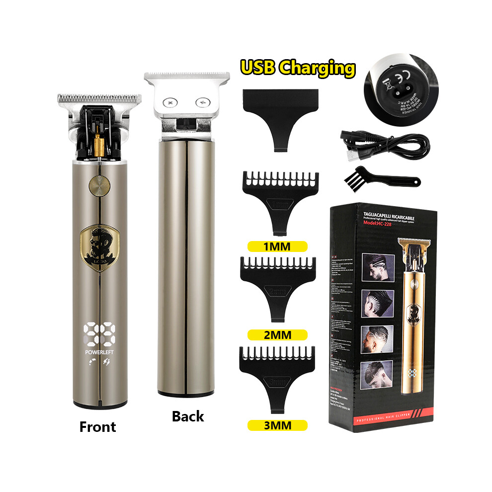 Black (Lcd Box) Lcd Hair Clippers Professional Hair Clipper Beard Trimmer For Men Barber