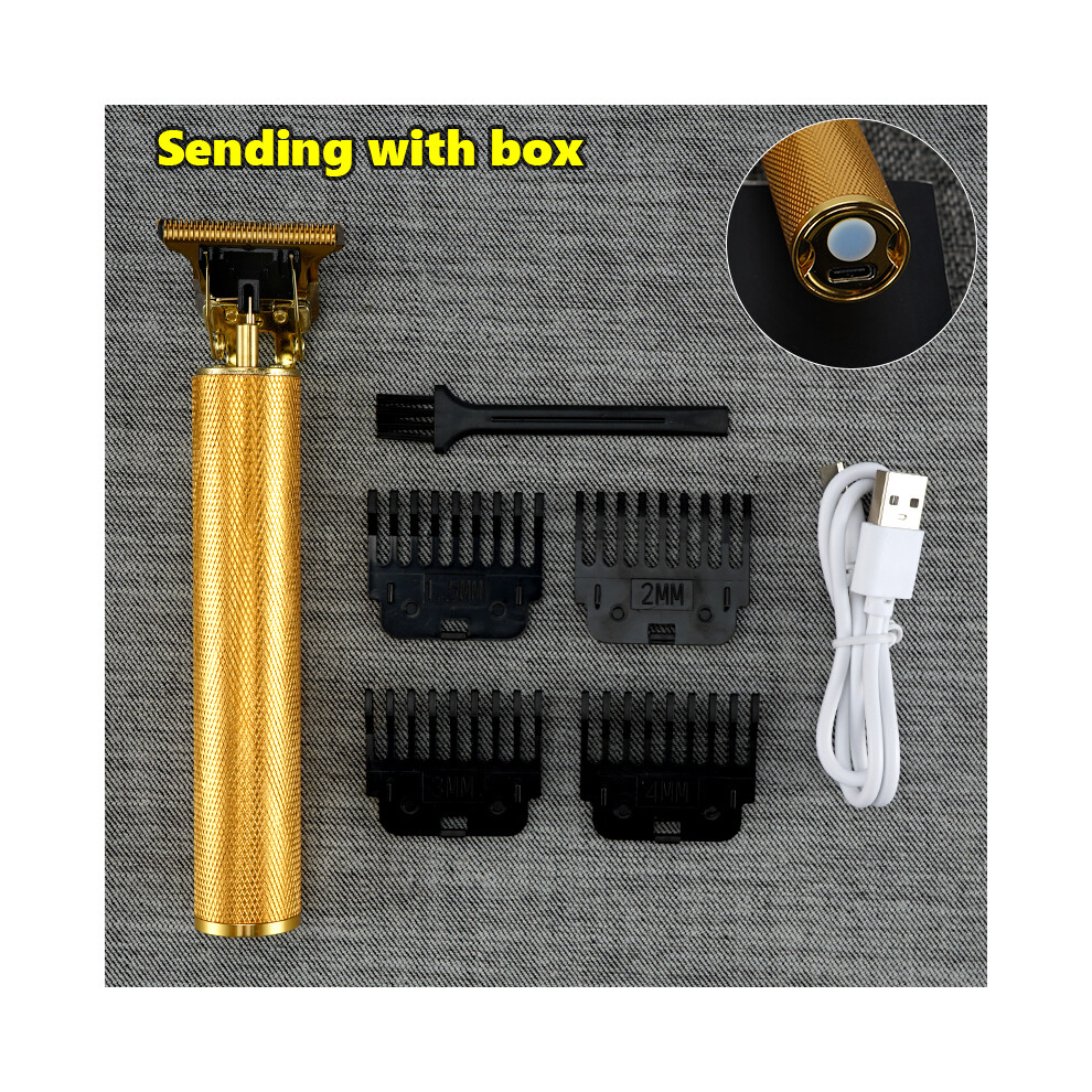 (Rosegold-USB-Box) Vintage T9 electric hair clipper hair clipper intended for professional use