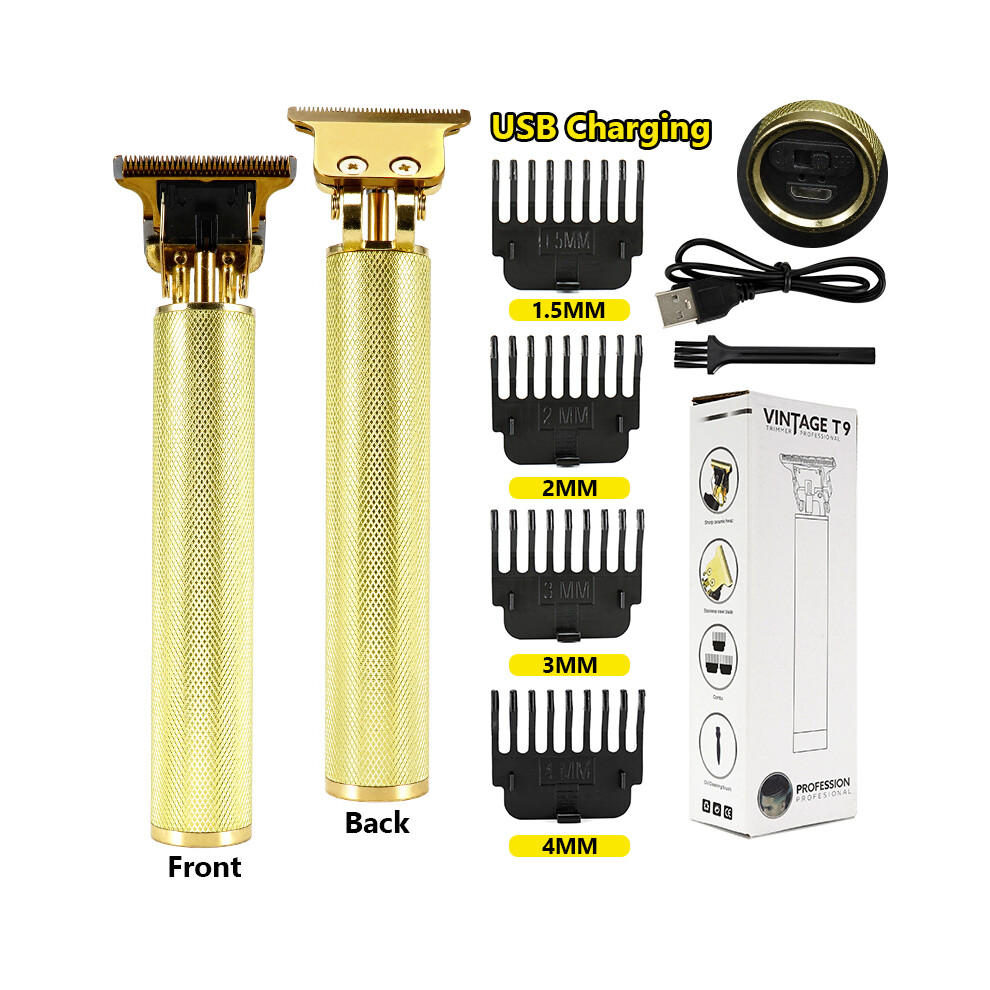 Golden ( Usb Box)Lcd Hair Clippers Professional Hair Clipper Beard Trimmer For Men Barber