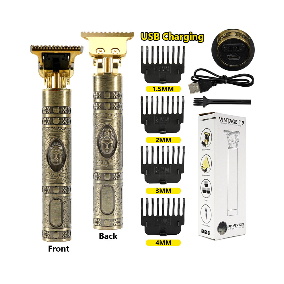 (Buddha USB Box)LCD Hair Clippers Professional Hair Clipper Beard Trimmer for Men Barber Shop