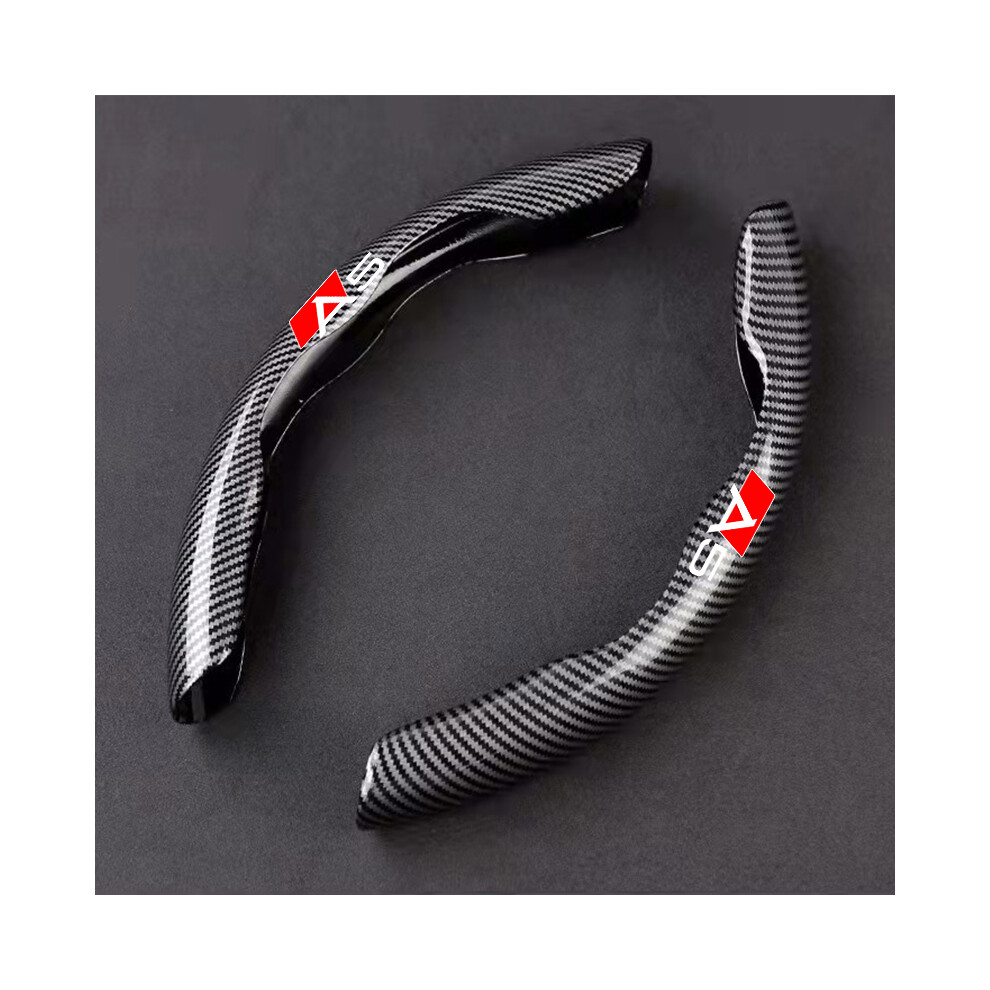 (A5)Audi Car Carbon Fiber Non-Slip Steering Wheel Cover Audi A1 A3 A4 A5 A6 A7 A8 Q2 Q3 Q5 Black 9319708137798