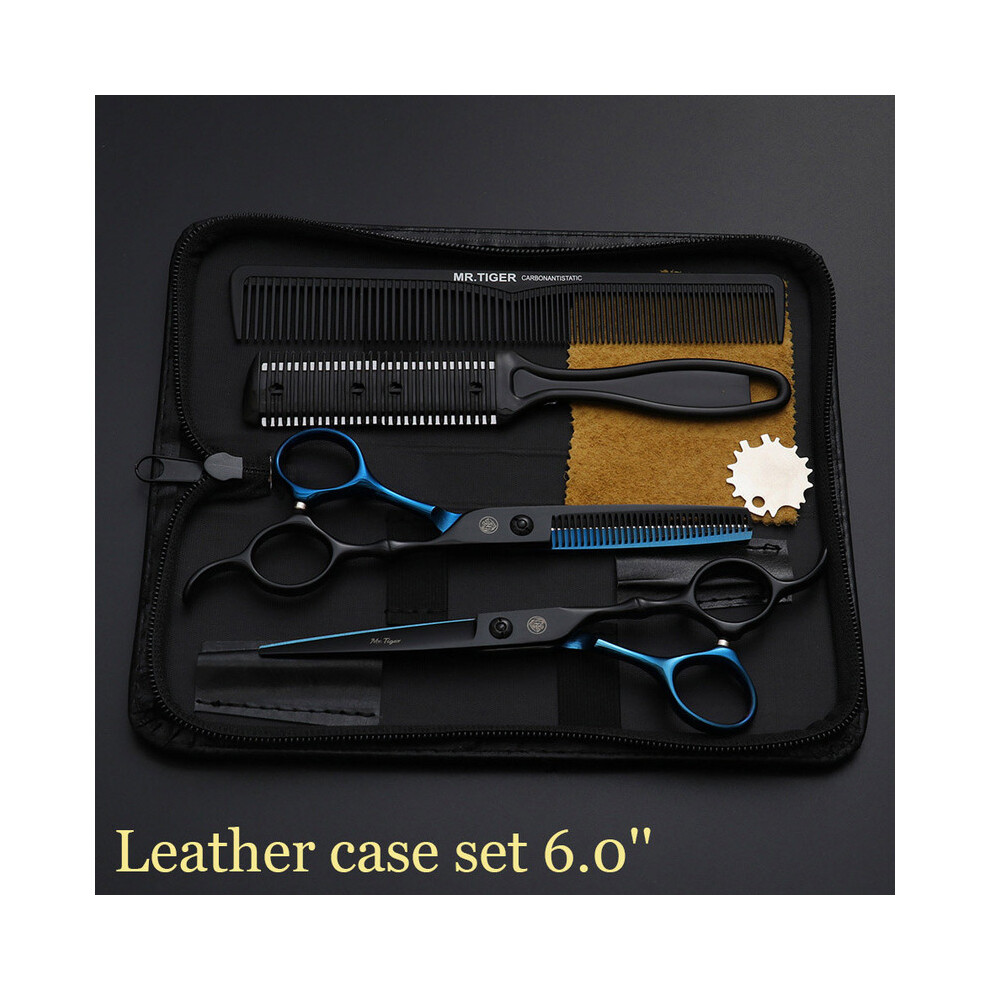 (6.0 CT Case1 HLZJ)Sharp Blade Professional Hair Scissors 5.5 6.0 Salon Hair Cutting Scissors Barber