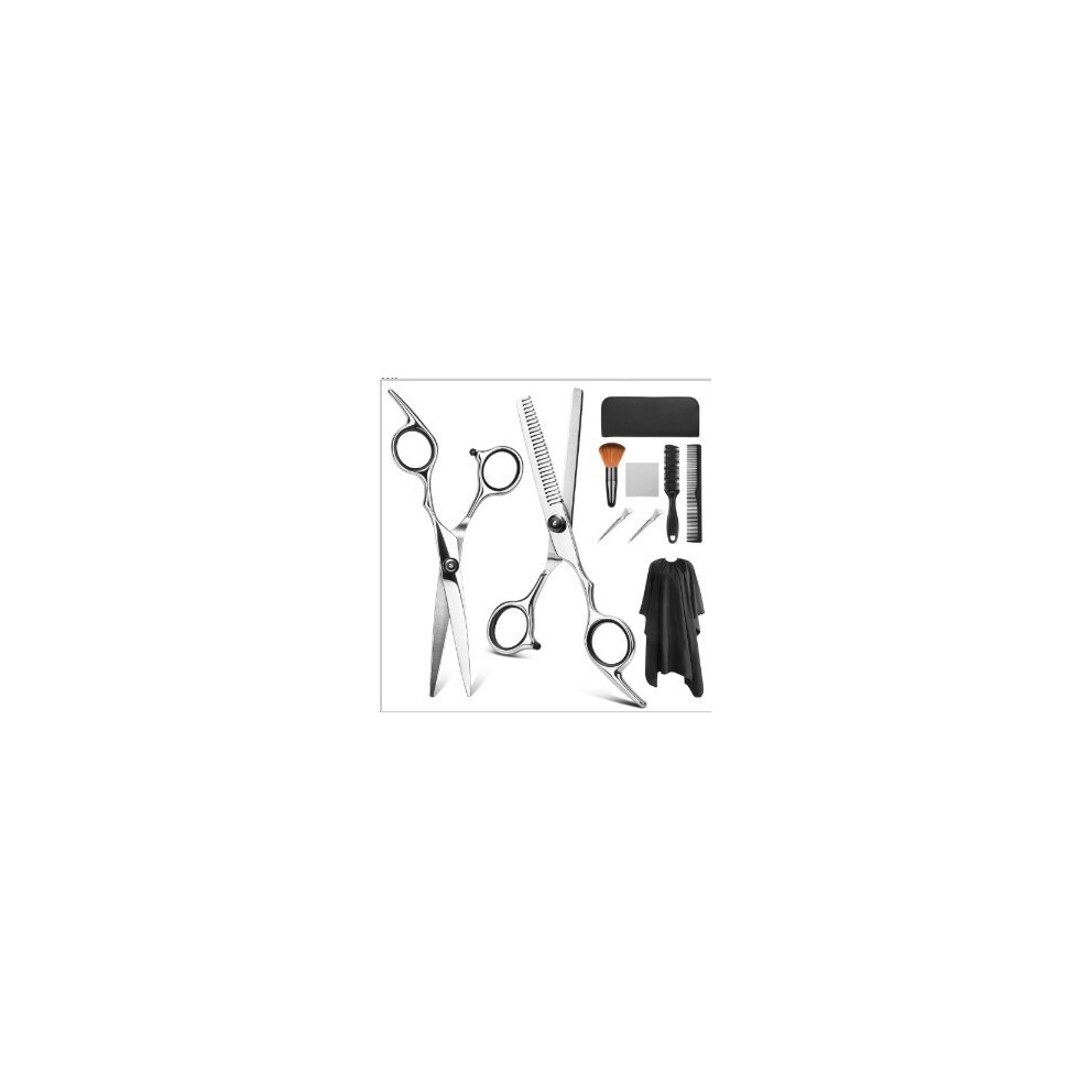 Black (Black) 9Pcs Professional Hair Salon Scissors Barber Cutting Hair Salon Thinning Hair Cutting Comb For