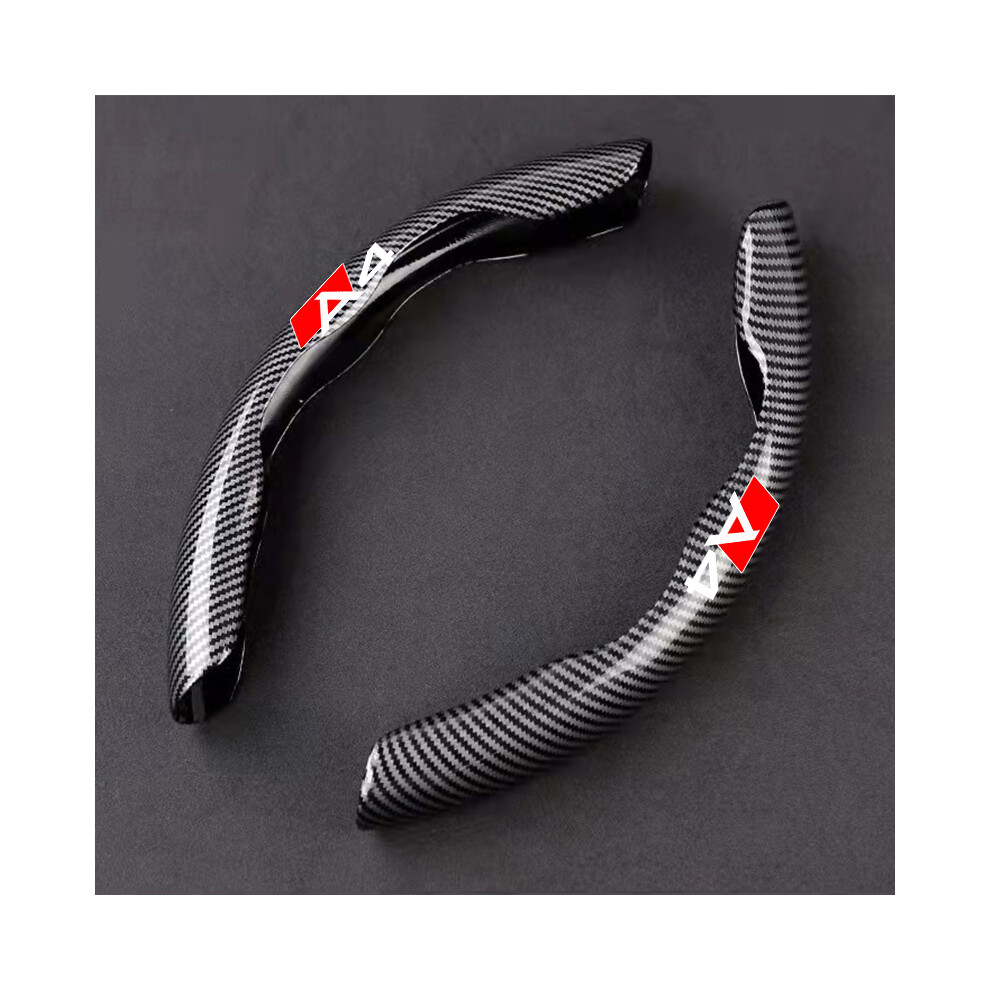 (A4)Audi Car Carbon Fiber Non-Slip Steering Wheel Cover Audi A1 A3 A4 A5 A6 A7 A8 Q2 Q3 Q5 Black 9319708137781