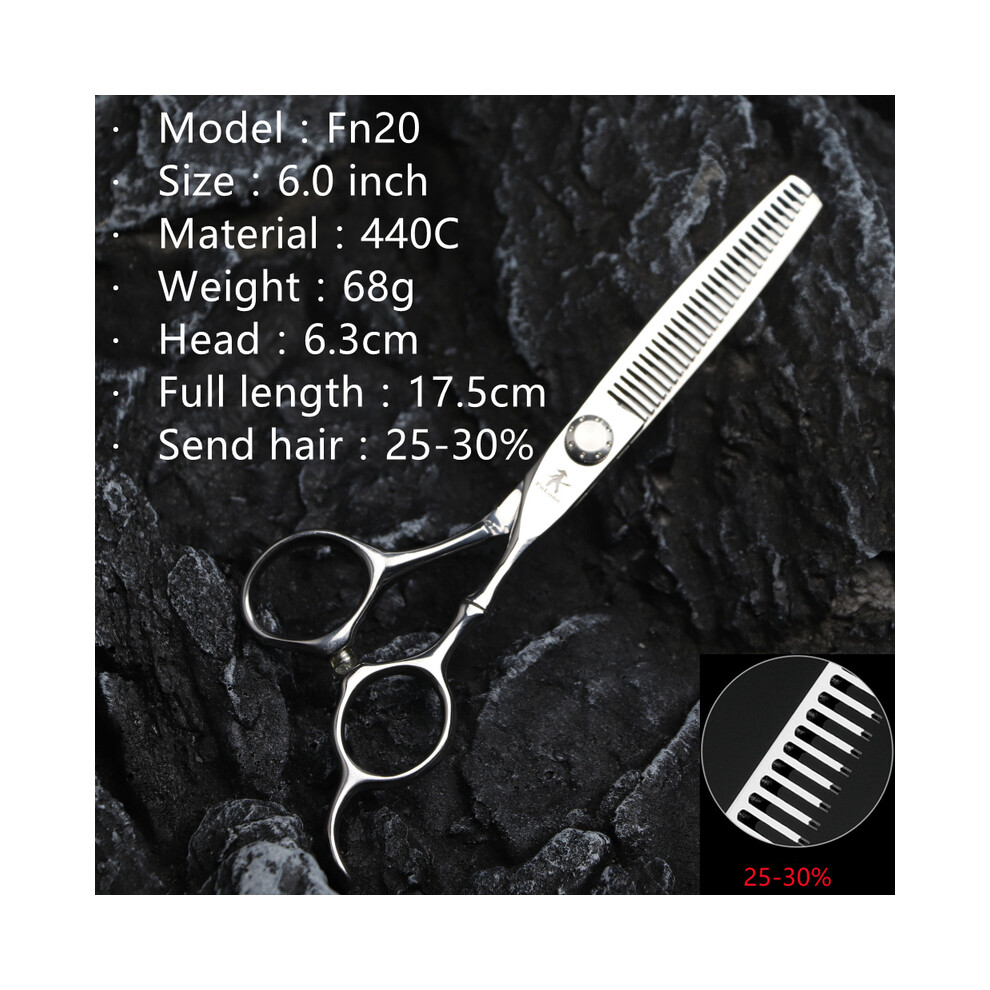 (Fn20)Fnlune 6.0 Professional Hair Salon Scissors Salon Barber Accessories Hair clipper Thinning clipper